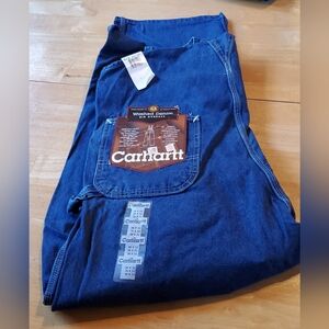 Carhartt Men'a  Indigo Denim Bib Overalls New With Tags 36x32